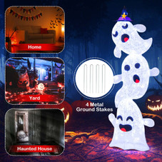 4-foot Stacked Ghosts Decoration with 120 LED Lights product image