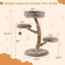 Modern Cat Tree with Pear Wood Trunks and Scratching Posts product image