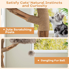 Modern Cat Tree with Pear Wood Trunks and Scratching Posts product image