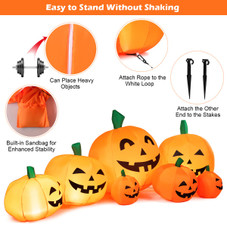 7.5-foot Inflatable Pumpkin Patch with LED Lights and Sandbags product image
