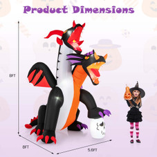 8-foot Inflatable Twin-Headed Dragon with LED Lights product image