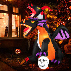 8-foot Inflatable Twin-Headed Dragon with LED Lights product image