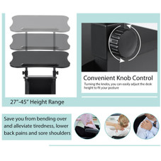 Height-Adjustable Sit-to-Stand Laptop Desk Cart with Storage product image