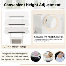 Height-Adjustable Sit-to-Stand Laptop Desk Cart with Storage product image