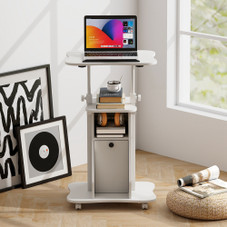 Height-Adjustable Sit-to-Stand Laptop Desk Cart with Storage product image