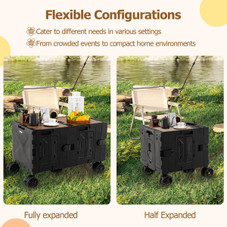 Large Foldable Utility Cart with 2-Tier Storage Crates product image