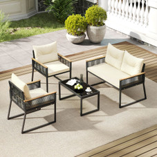 Patio Furniture Set with Tempered Glass Tabletop product image