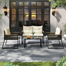 Patio Furniture Set with Tempered Glass Tabletop product image