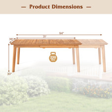 Adjustable Teak Wood Table with Water-Based Paint product image