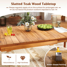 Adjustable Teak Wood Table with Water-Based Paint product image