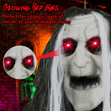 6’11” Sound-Activated Witch Holding Ghost Girl Decoration product image
