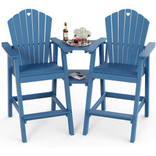 Tall Patio Chairs with Connecting Table (Set of 2) product image