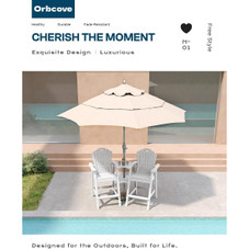 Tall Patio Chairs with Connecting Table (Set of 2) product image