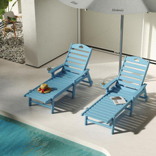 Patio Lounge Chair with Cup Holder and Adjustable Backrest product image