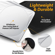 Zone Tech® Semi Truck Windshield And Side Windows Sunshade product image