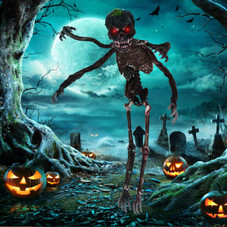6-foot Animated Hanging Zombie Decoration with Light-up Eyes product image