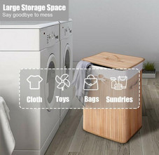 Rectangle Bamboo Laundry Hamper product image