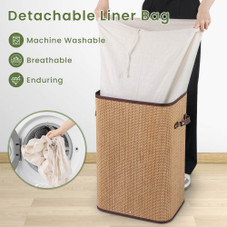 Rectangle Bamboo Laundry Hamper product image