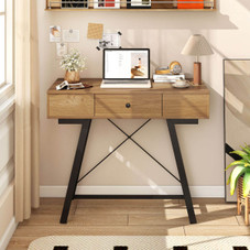 Vanity Desk with Flip Top Mirror and Built-In Power Outlets product image