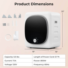 Compact Mini Clothes Dryer with Stainless Steel Tub product image