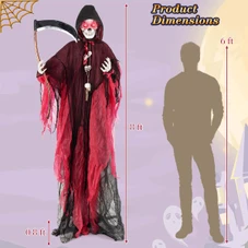 8-foot Animatronic Reaper with Sickle Glowing and LED Eyes product image