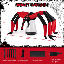 5-Foot Inflatable Spider with Tunnel product image