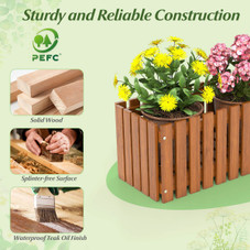 Outdoor Solid Wood Patio Slat Style Flower Planter product image