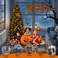 6FT Artificial Halloween Tree with Warm White Lights product image