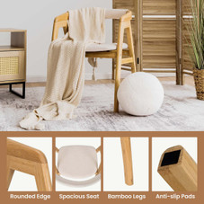 Bamboo Upholstered Dining Chair with Curved Back product image Bamboo Upholstered Dining Chair with Curved Back product image