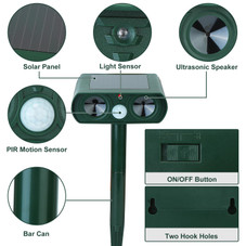 Solarek® Solar Ultrasonic Animal Repeller with Motion Sensor product image