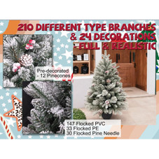 35-inch Snow Flocked Christmas Tree with Pinecones and Red Berries product image 35-inch Snow Flocked Christmas Tree with Pinecones and Red Berries product image