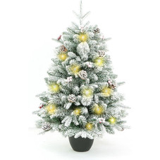 35-inch Snow Flocked Christmas Tree with Pinecones and Red Berries product image 35-inch Snow Flocked Christmas Tree with Pinecones and Red Berries product image