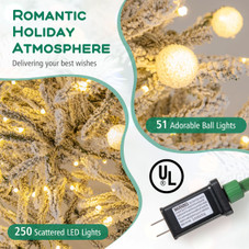 Snow-Flocked Artificial Christmas Tree with LED Lights and Remote Control product image