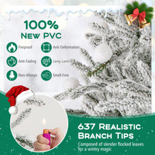 Snow-Flocked Artificial Christmas Tree with LED Lights and Remote Control product image