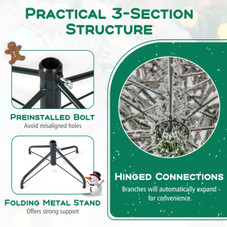 Snow-Flocked Artificial Christmas Tree with LED Lights and Remote Control product image