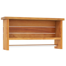 2-Tier Solid Teak Wood Bathroom Shelf product image