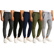 Men's Fleece Joggers with Tech Zipper Pockets (3-Pack) product image