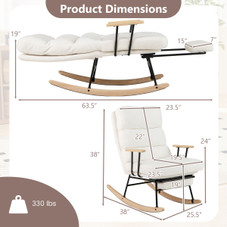Rocking Chair with 5-Level Adjustable Backrest product image
