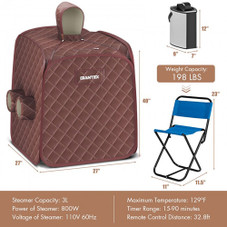 Home Steam Sauna with Powerful 800W Steamer and Free Chair product image