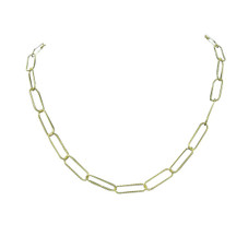 14K Yellow Gold Textured Paperclip Chain Necklace product image