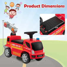 Kids' Foot-to-Floor Fire Truck with Music and Bubble Maker product image