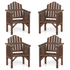 Outdoor Wood Armchair with Reclined Backrest product image