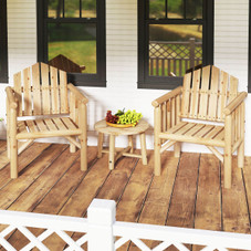 Outdoor Wood Armchair with Reclined Backrest product image