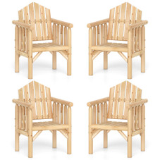 Outdoor Wood Armchair with Reclined Backrest product image