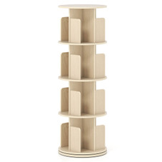  4-Tier Rotating Bookshelf with 360° Display Rack and Dividers product image