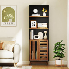 5-Tier Bookcase with 3-Position Adjustable Shelf  and Sliding Doors product image