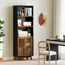 5-Tier Bookcase with 3-Position Adjustable Shelf  and Sliding Doors product image