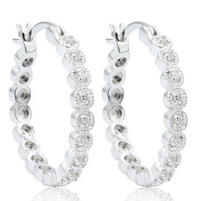 Sterling Silver 1/4 Carat Fiery Natural Diamond Hoops product image Sterling Silver 1/4 Carat Fiery Natural Diamond Hoops product image