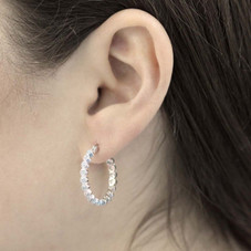 Sterling Silver 1/4 Carat Fiery Natural Diamond Hoops product image Sterling Silver 1/4 Carat Fiery Natural Diamond Hoops product image