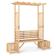 Patio Garden Bench Arbor Arch with Planting Boxes product image
